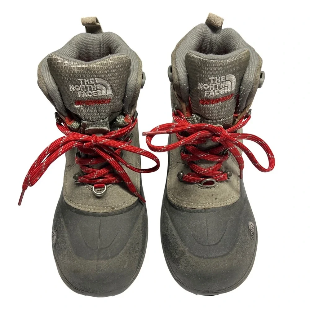 The North Face Chilkat Lace II Boots‎ Boys Size 4 Gray Brown Winter